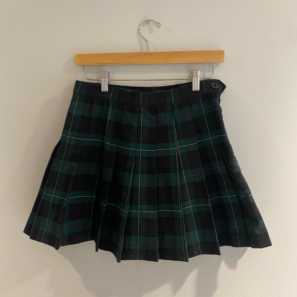 American Apparel Tennis Skirt in Green Plaid 🎾